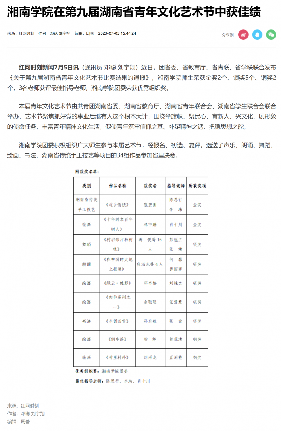 湘南学院在第九届湖南省青年文化艺术节中获佳绩_文教卫_郴州站_红网_看图王(1).png